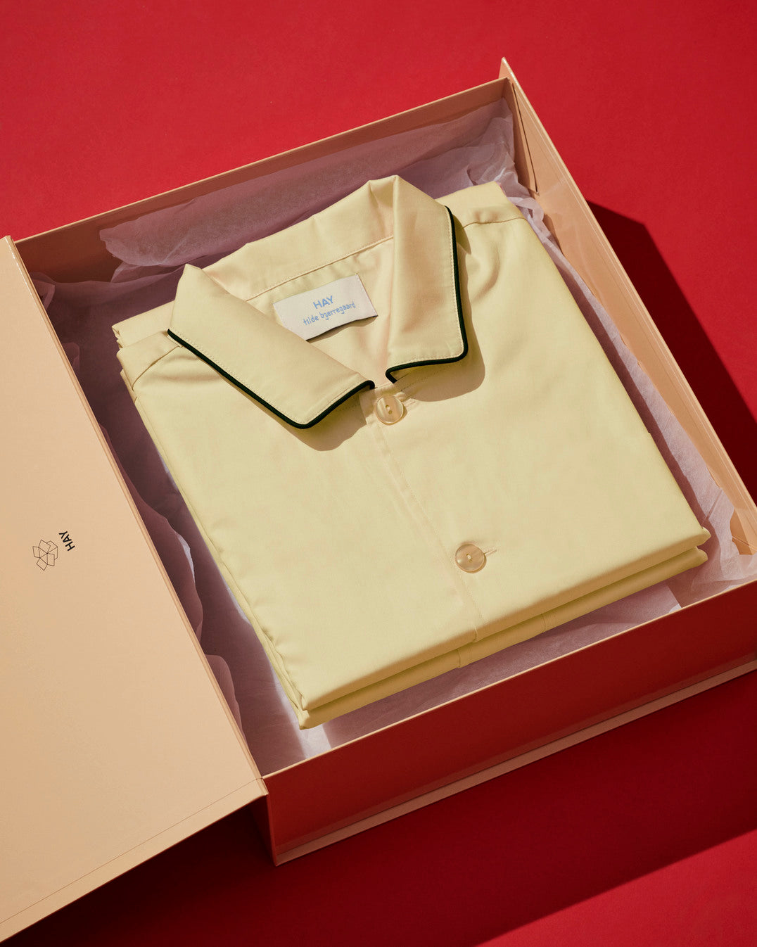 Outline Pyjama L/S natskjorte - Soft Yellow